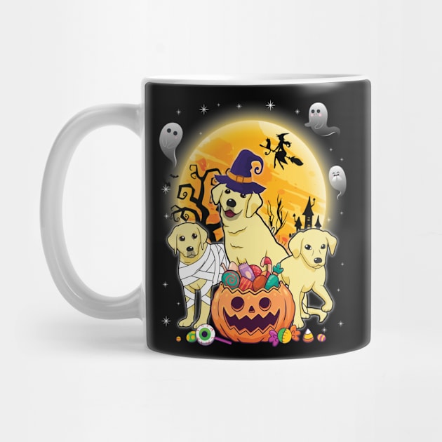 Labrador Dog Mummy Witch Moon Ghosts Happy Halloween Thanksgiving Merry Christmas Day by joandraelliot